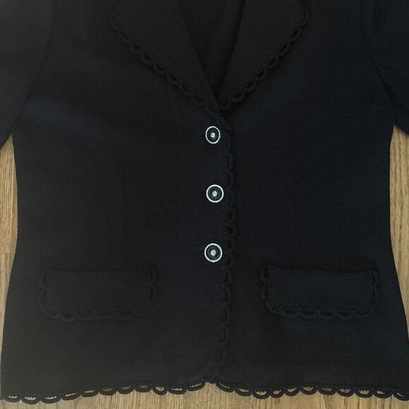 St. John Collection | Crochet Scallop Trim Jacket - Picture 11 of 16